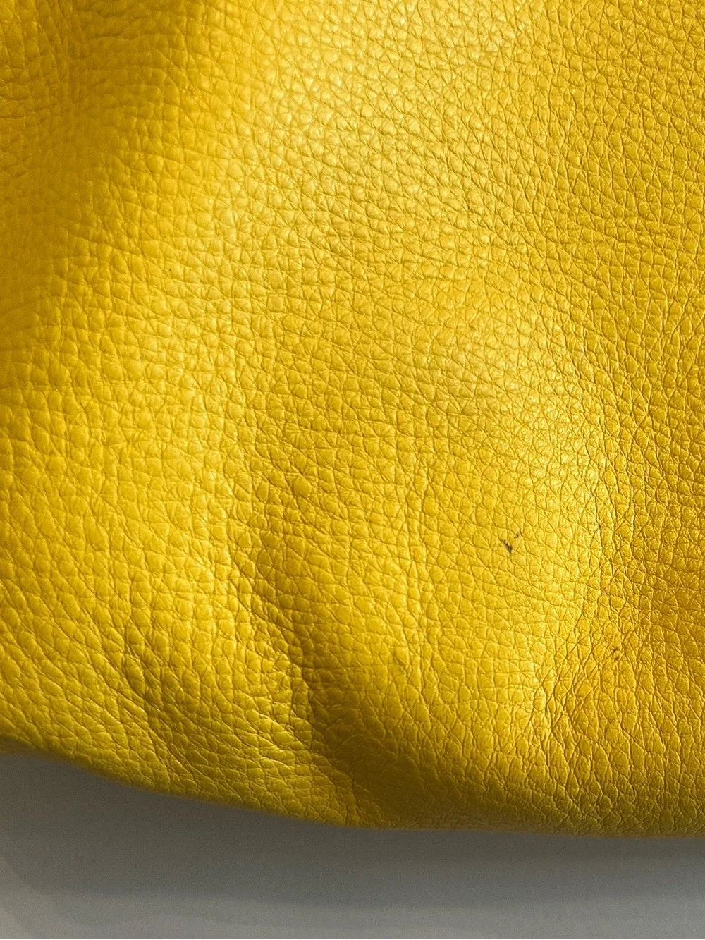 Michael Kors Bright Yellow Leather Tote with Tan Straps